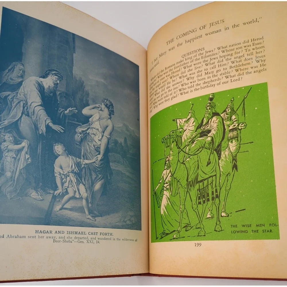 VTG 1962 Child's Bible Reader Illustrated With Color Plates By‎ Charlotte Yonge